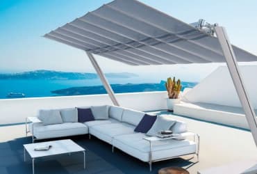 beach chairs under stylish portable awning
