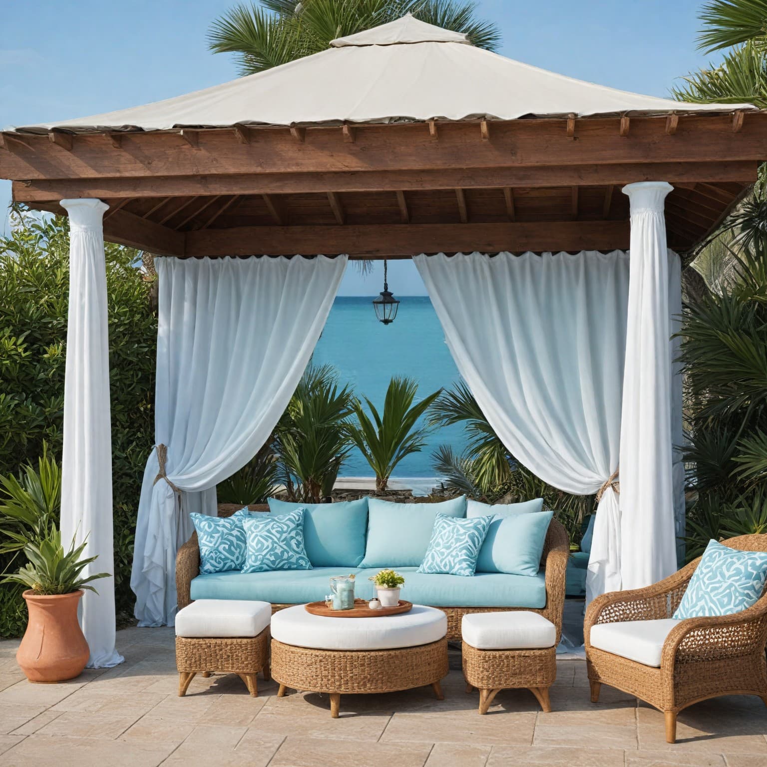 Patio with a fireplace and outdoor furniture